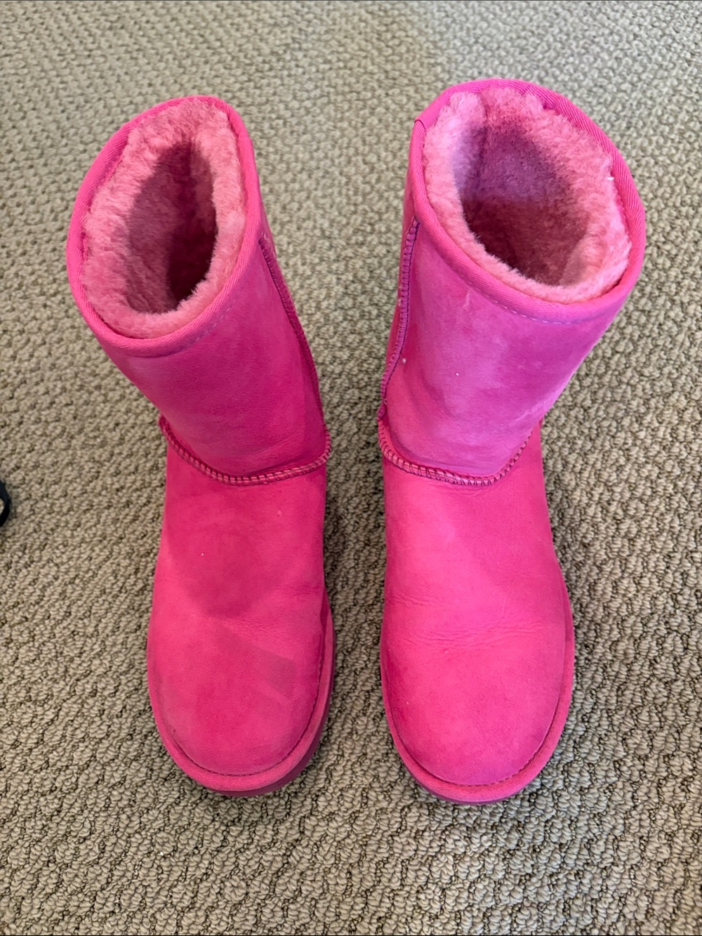 Women's Pink Plush Lined UGG Boots